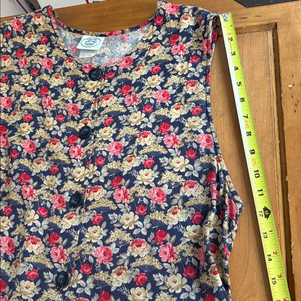 Laura Ashley Blue and Pink Floral Midi Dress Size 10 - Picture 16 of 16